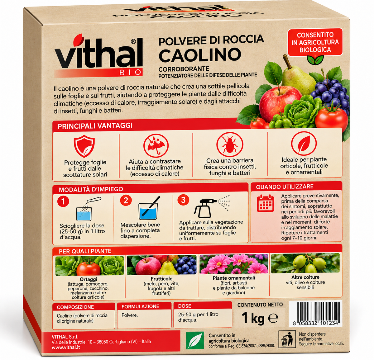 POLVERE DI ROCCIA CAOLINO 1KG